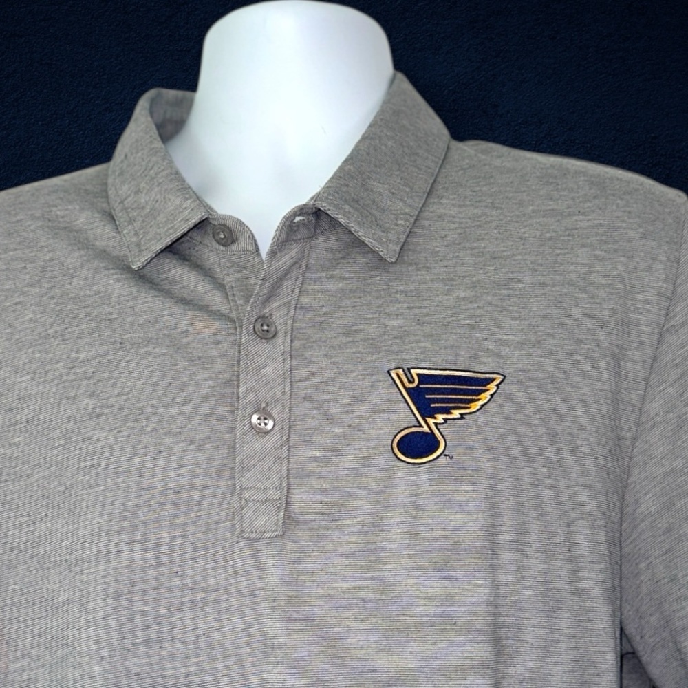 TravisMathew St. Louis Blues NHL Polo Shirt Gray XL Performance Golf